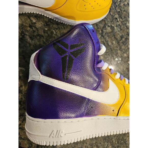 NBA x Air Force 1 High Top Custom Lakers Size: 13 - Picture 4 of 9